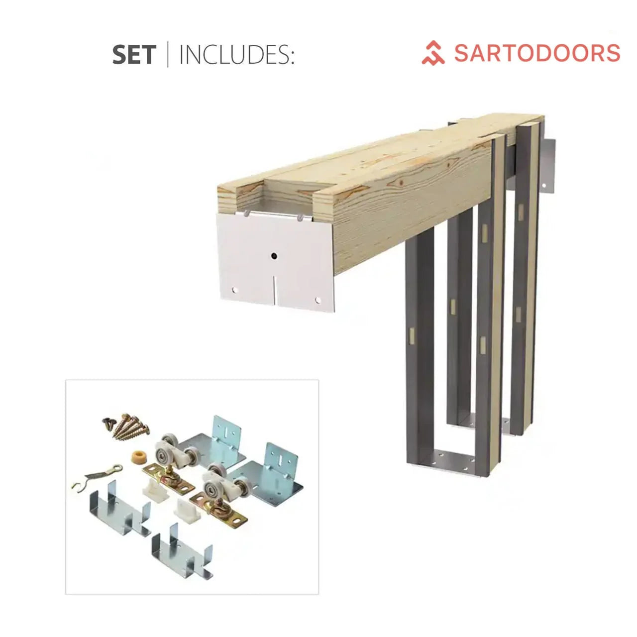 Solid Wood Sliding French Double Pocket Doors 36 x 80 inches K6448