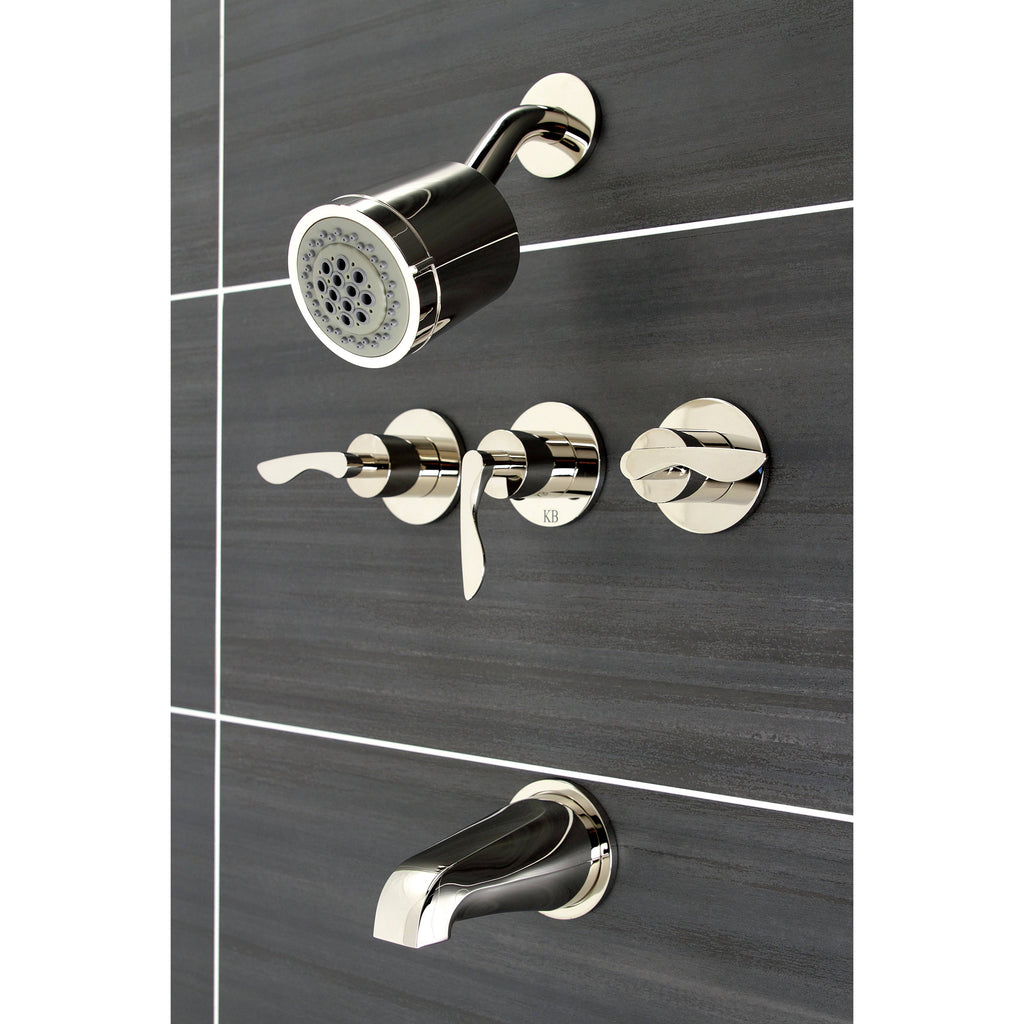 Three-Handle Tub & Shower Faucet Brushed Nickel P703369
