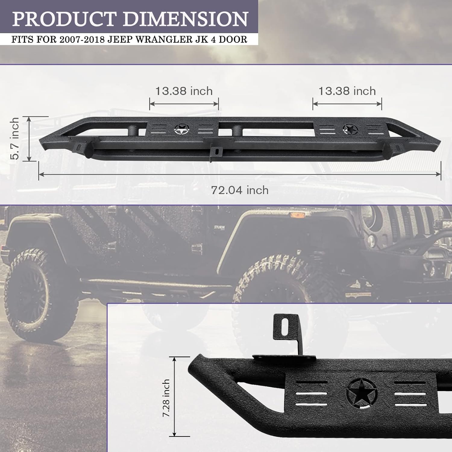 Running Boards Side Steps Nerf Bar Rock Sliders Rail H73131