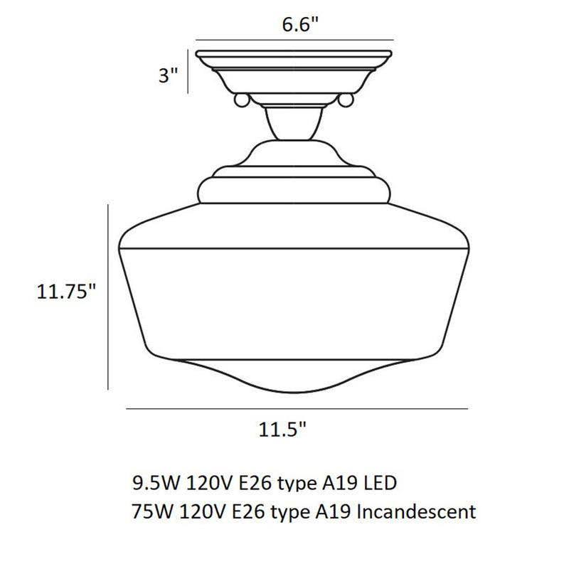 Chrome Semi Flush Mount Light R872818