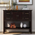 Espresso Console Table with 4 Drawers, 1 Cabinet and 1 Shelf T56891