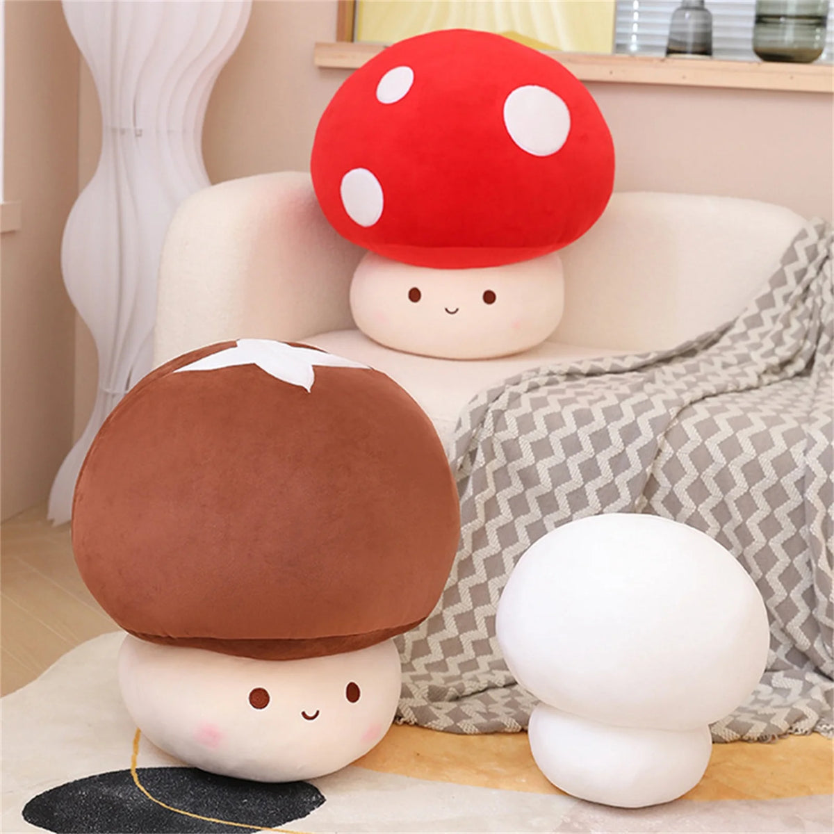 Cute Mushroom Plush Toy Stuffed Doll Pillow X89675