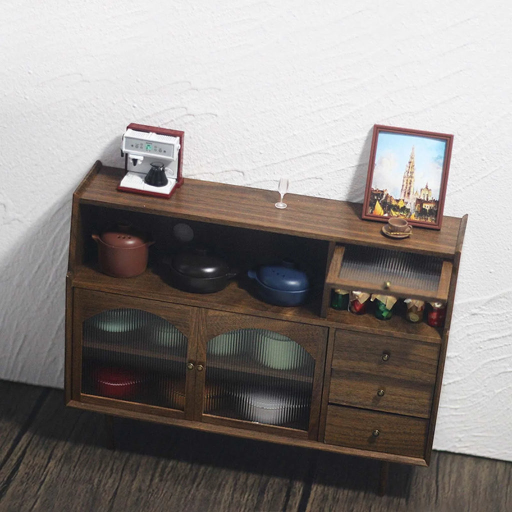 Walnut Dollhouse Miniature Sideboard Cabinet Z5481