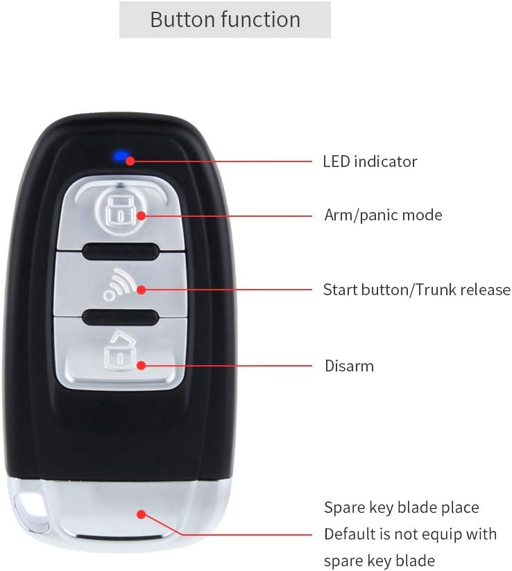 PKE Car Alarm with Remote Starter Passive Keyless Entry Proximity Unlock DC12V J129046
