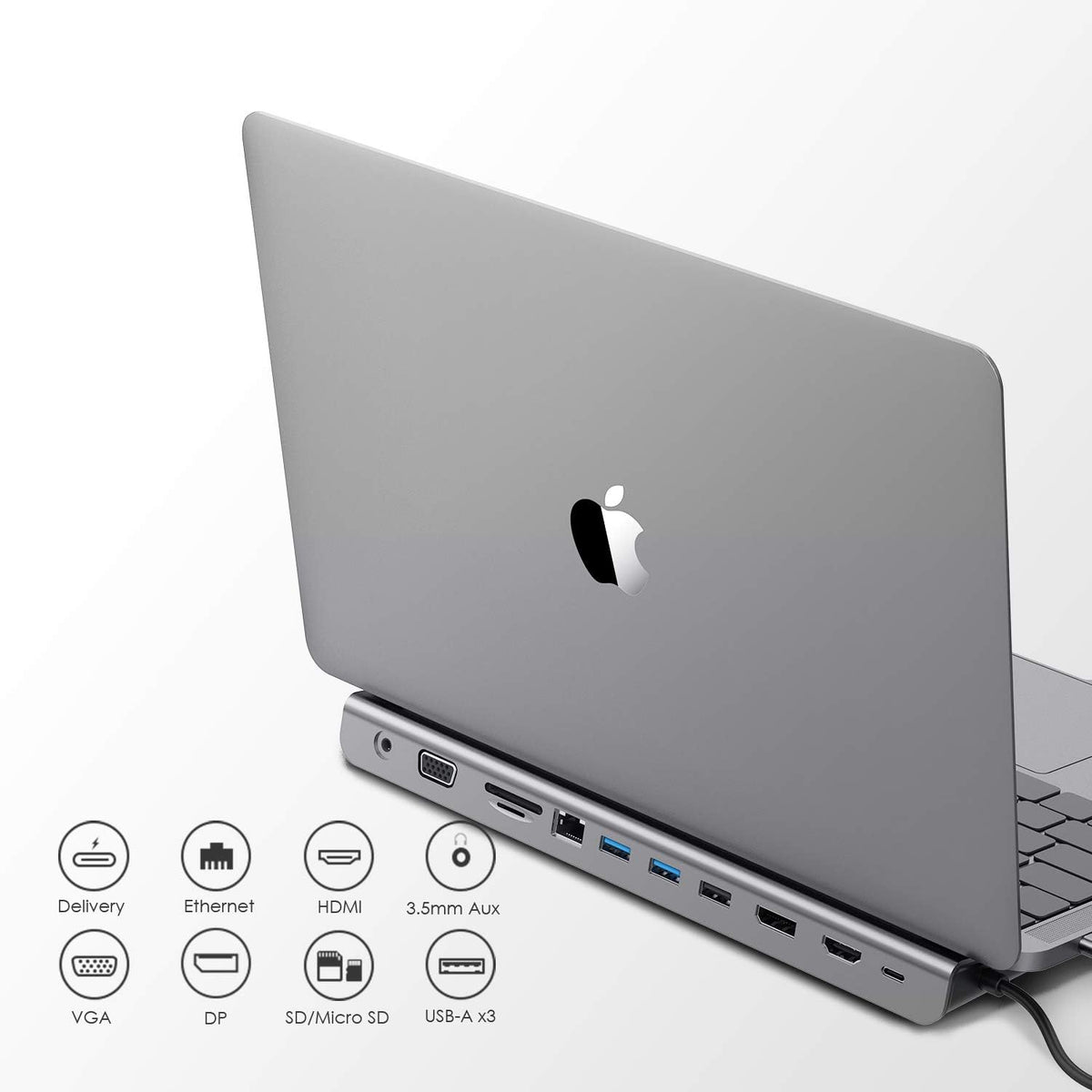 USB C Docking Station with 100W PD, 4K HDMI, DisplayPort, VGA, Ethernet, Card Reader, USB 3.0, USB 2.0, Aux Adapter U169