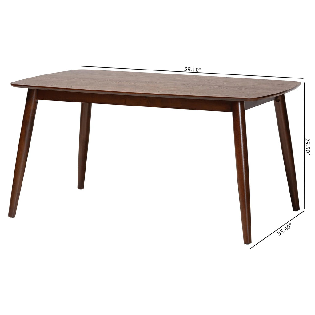 Walnut Brown Finished Wood Dining Table S846