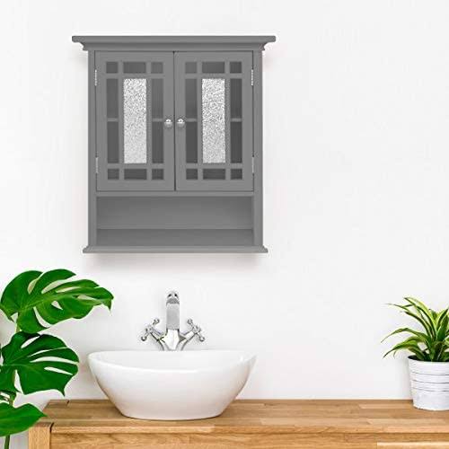 Grey Wooden Wall Cabinet with 2 Doors Z412326
