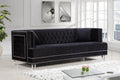 Black Velvet Fabric Acrylic Legs Set 2Pcs X6737