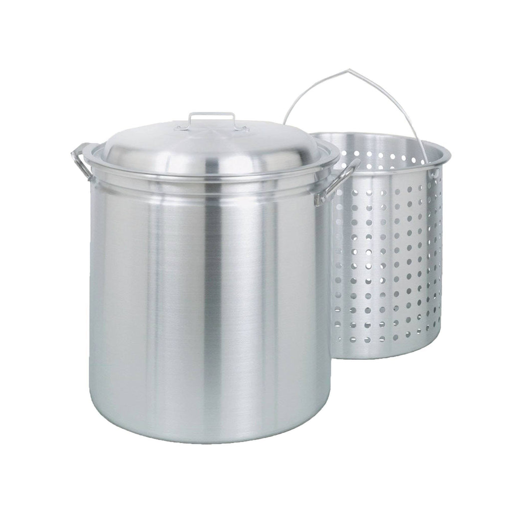 82 Quart Aluminum Stockpot with Lid and Basket S732