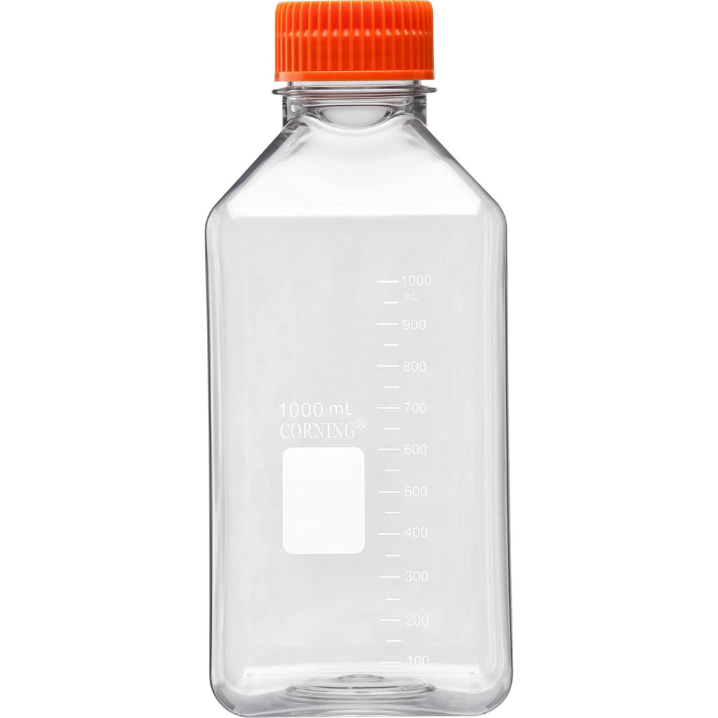1000ml Square PET Bottle with 45mm Wide Mouth Orange Cap V280