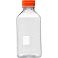 1000ml Square PET Bottle with 45mm Wide Mouth Orange Cap V280