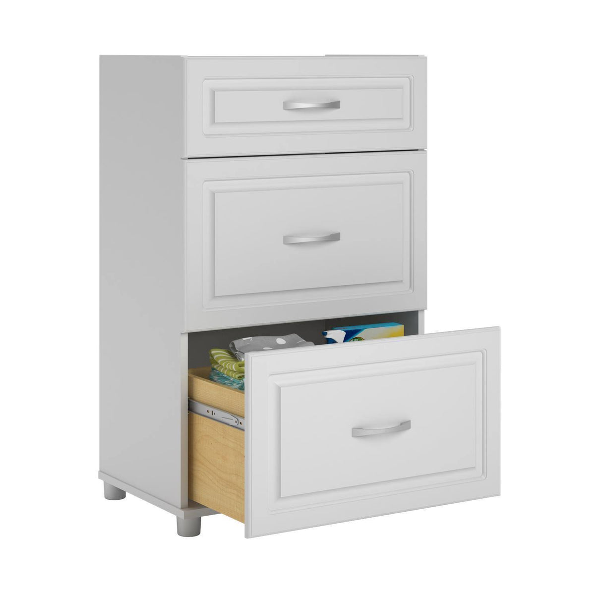 White 3-Drawer Storage Cabinet V3390