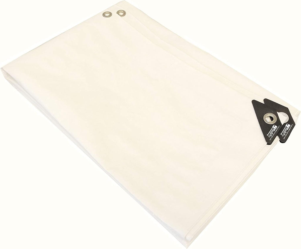 10 Mil Waterproof White Tarp Reinforced Corners 7'x30' Pack of 2 V4733