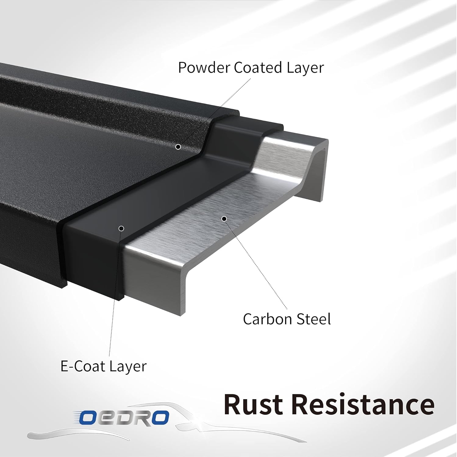 Textured Black Steel Running Boards Side Step Rails N489