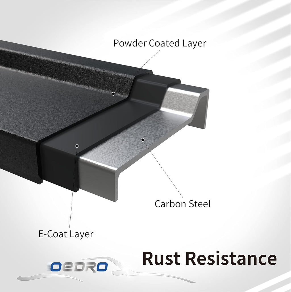 Textured Black Steel Running Boards Side Step Rails G9716