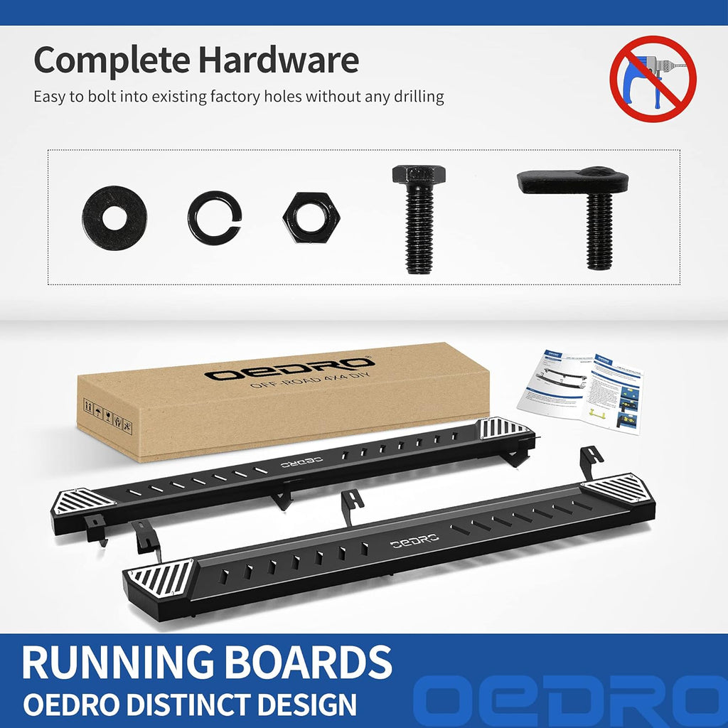 Textured Black Steel Running Boards Side Step Rails G9716