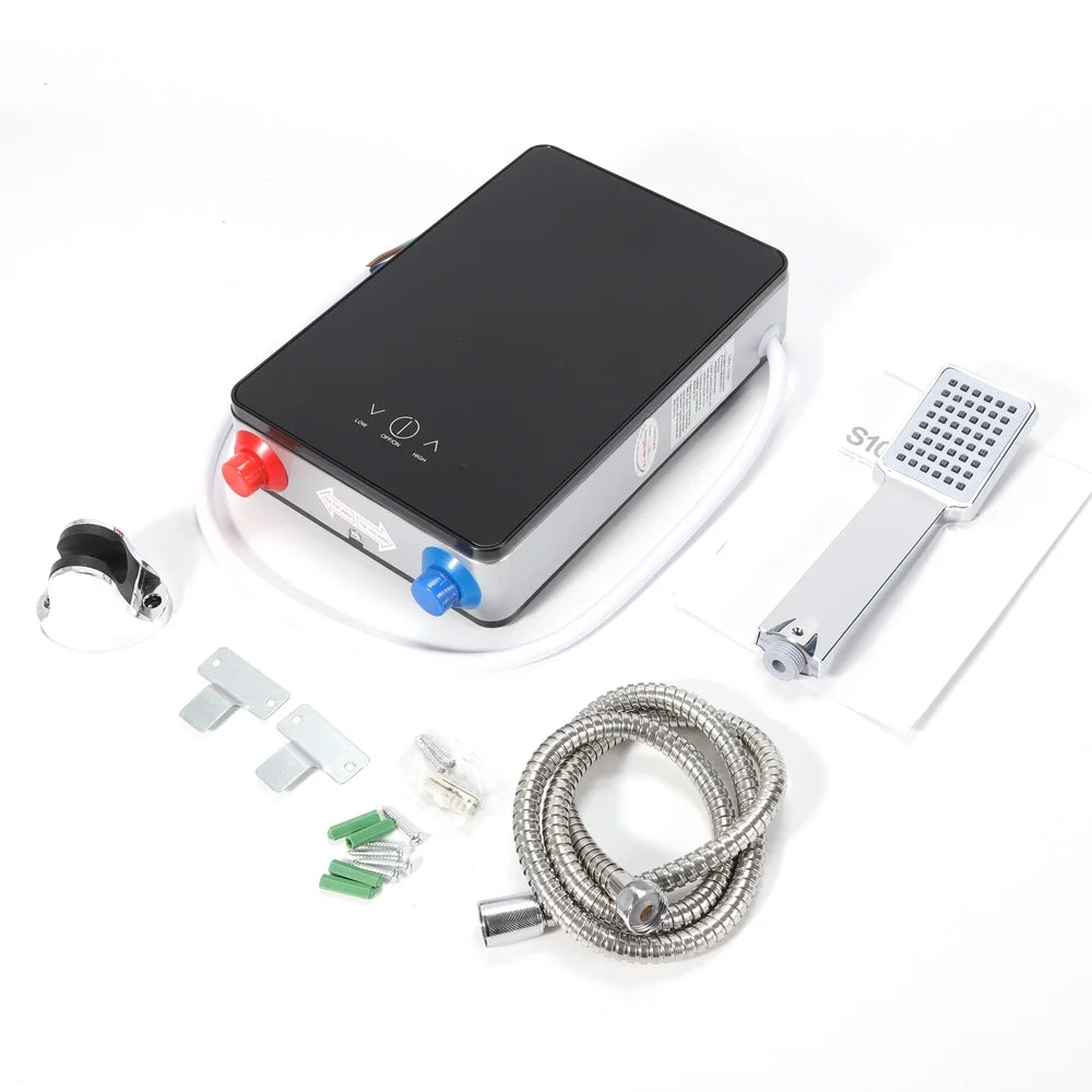 8L 6500W Instant Electric Tankless Hot Water Heater with Shower Kit O6510
