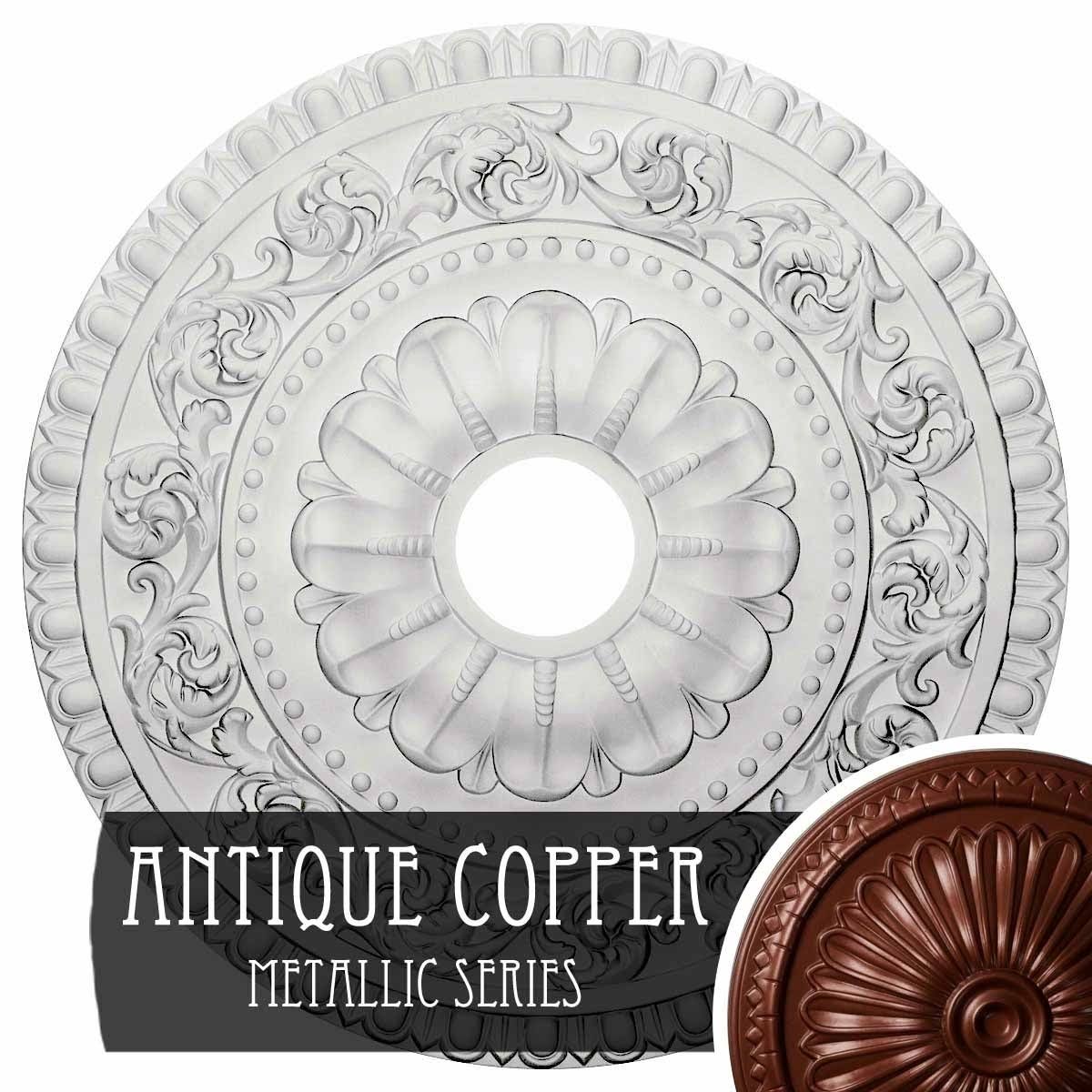 23 1/2x22OD x 3 1/2x22ID x 2 1/8x22P Hand-Painted Ceiling Medallion Y7044