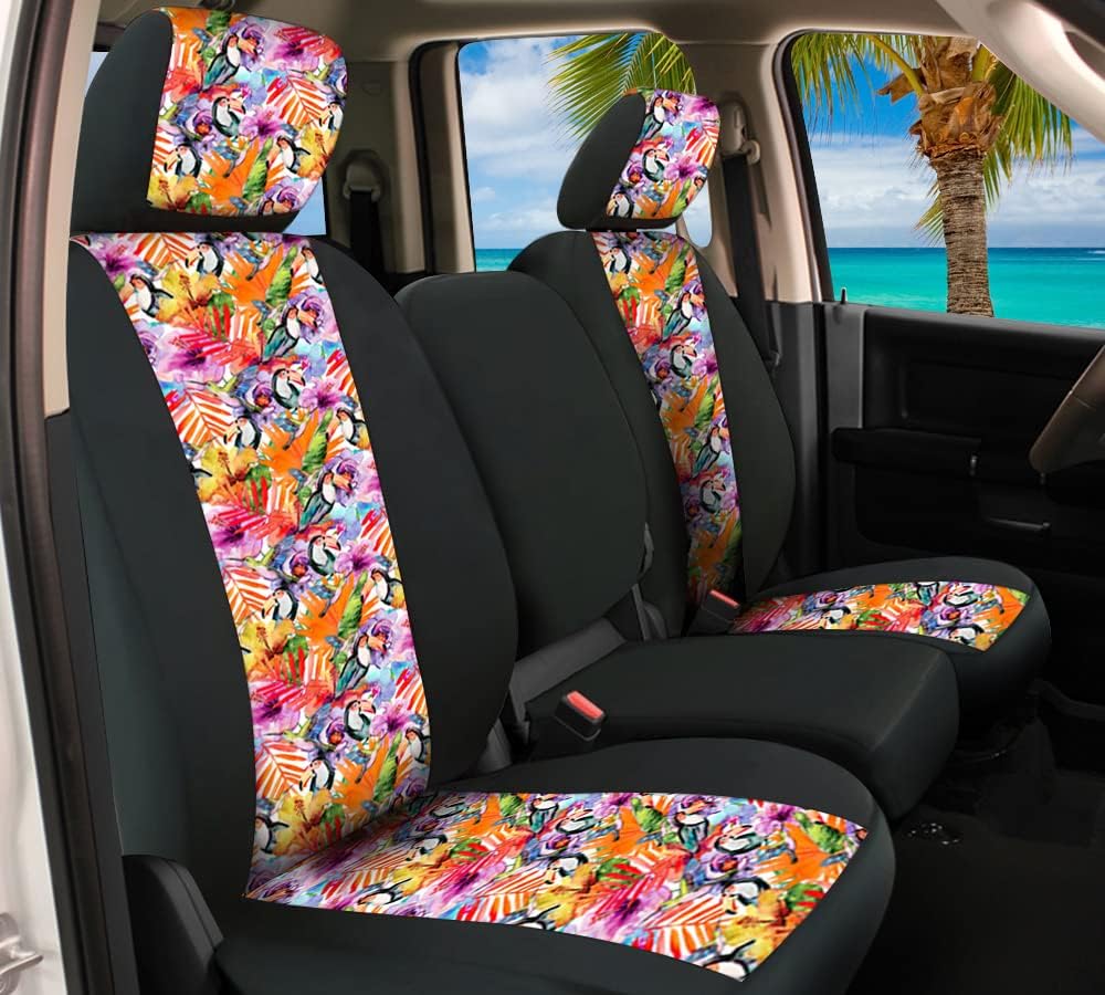 Colorful Toco Toucan Tropical Bird Seat Covers Pack of 2 W9146