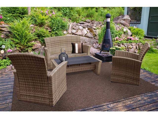 Heavy-Duty Ribbed Indoor/Outdoor Carpet with Rubber Marine Backing - Tuscan Brown 6 x 20 O3867