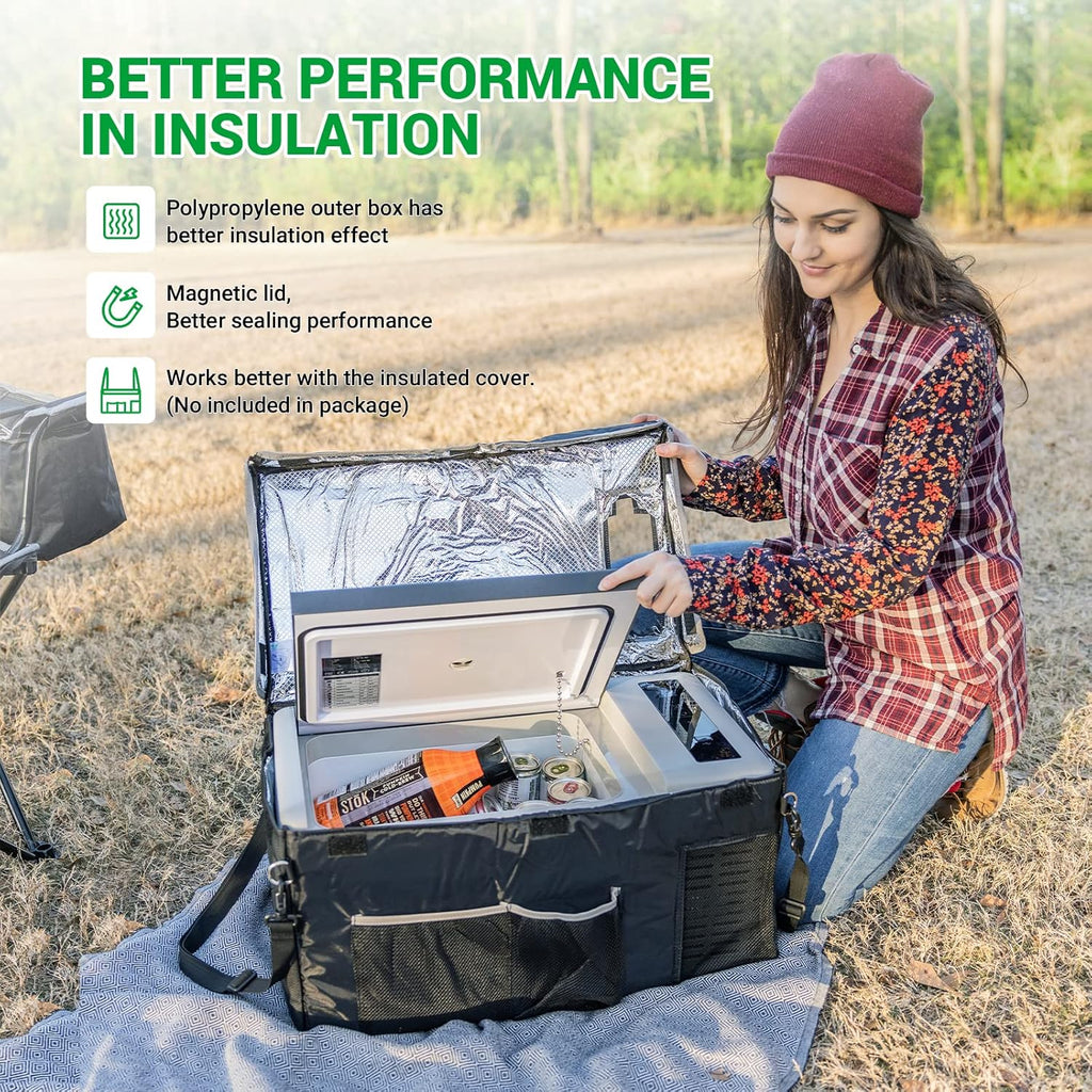 Portable Refrigerator 20 Quart 12 Volt Freezer 18L Car Fridge With Compressor I62559