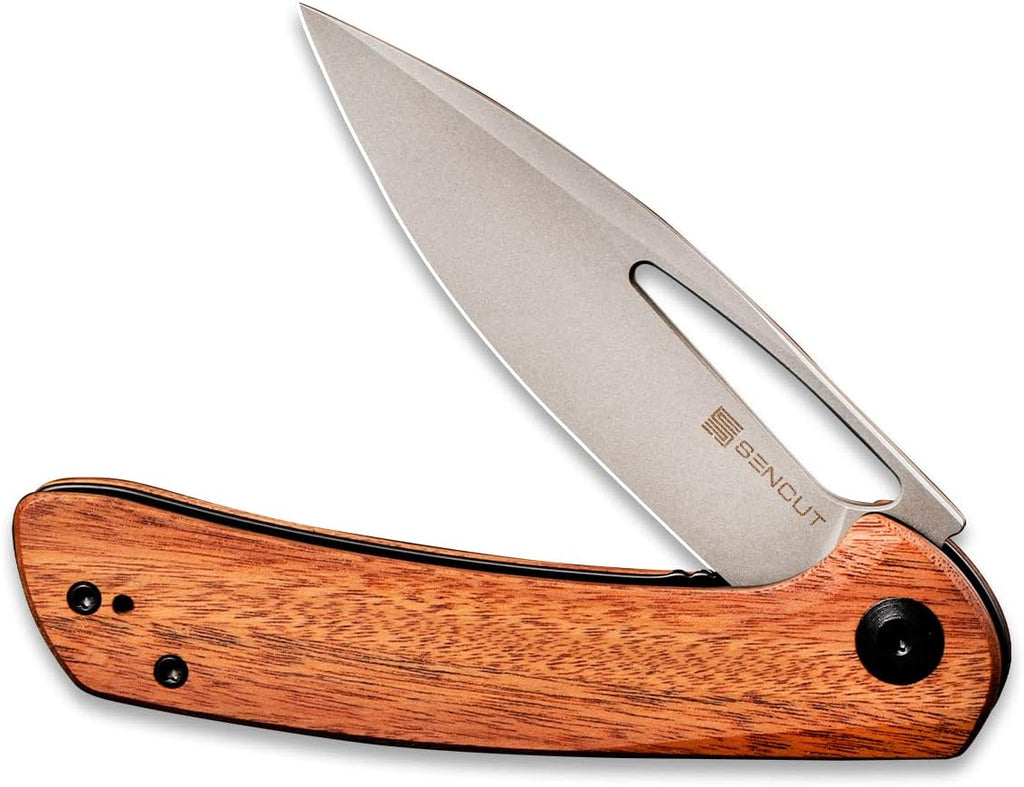 Folding Pocket Knife with Clip, 3.47 inch 9Cr18MoV Blade, Micarta Handle, Gray W61863