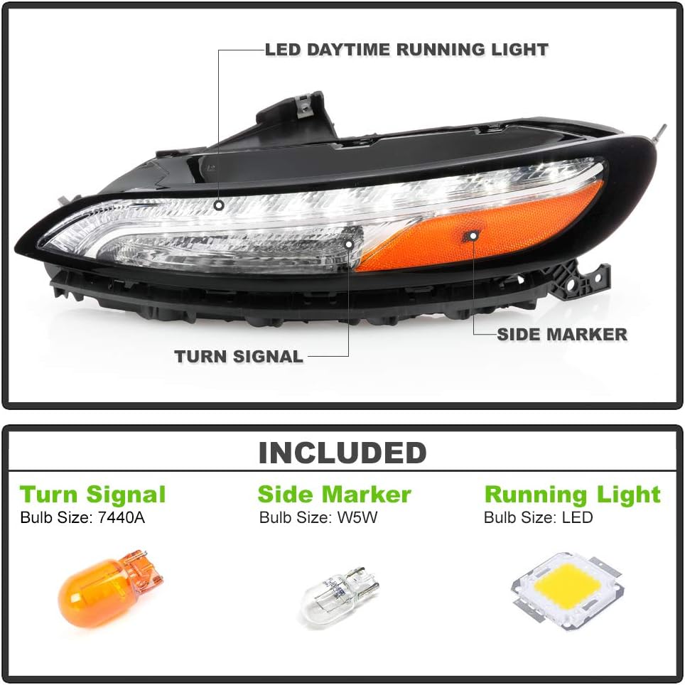 Left Right LED DRL Signal Lamps Assembly Set R193