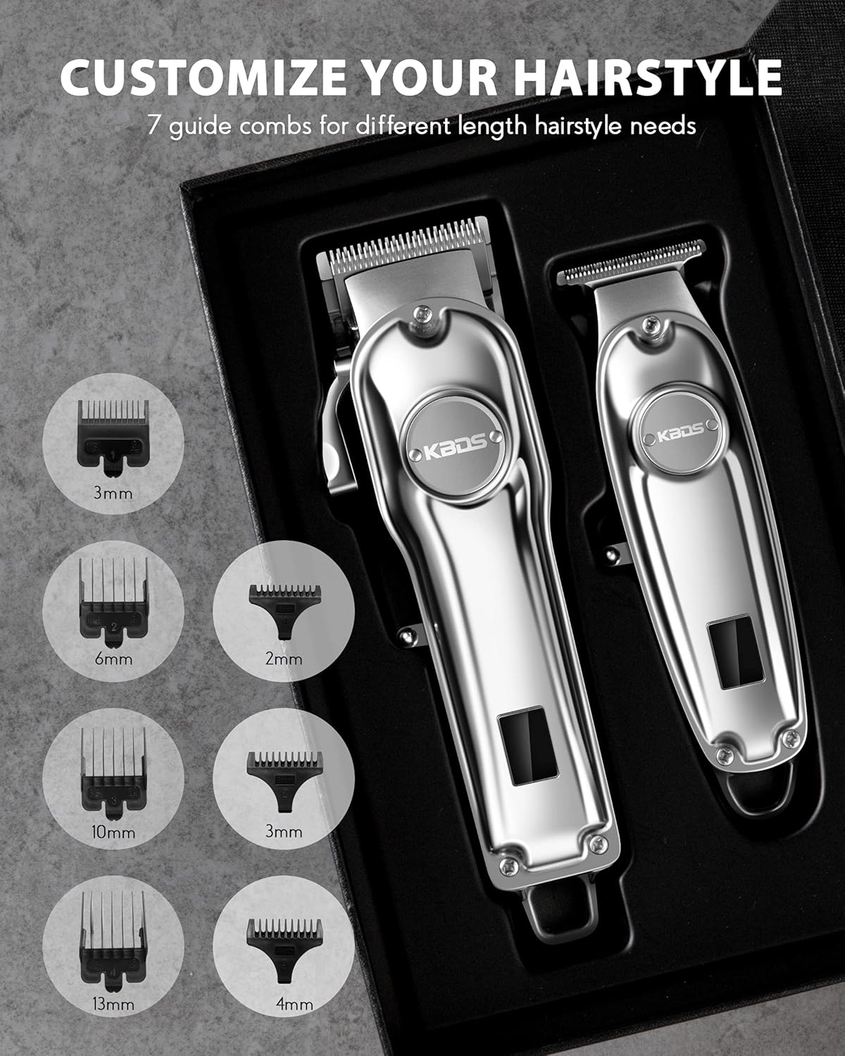 Cordless Hair Clippers and T-Blade Hair Trimmer Barber Kit with Stainless Steel Blades, Pack of 2 I405