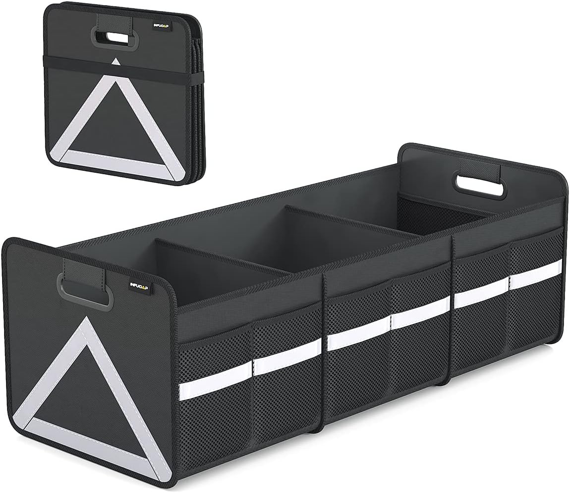 Foldable Trunk Organizer with Reflective Stripe, Pack of 2 J2588