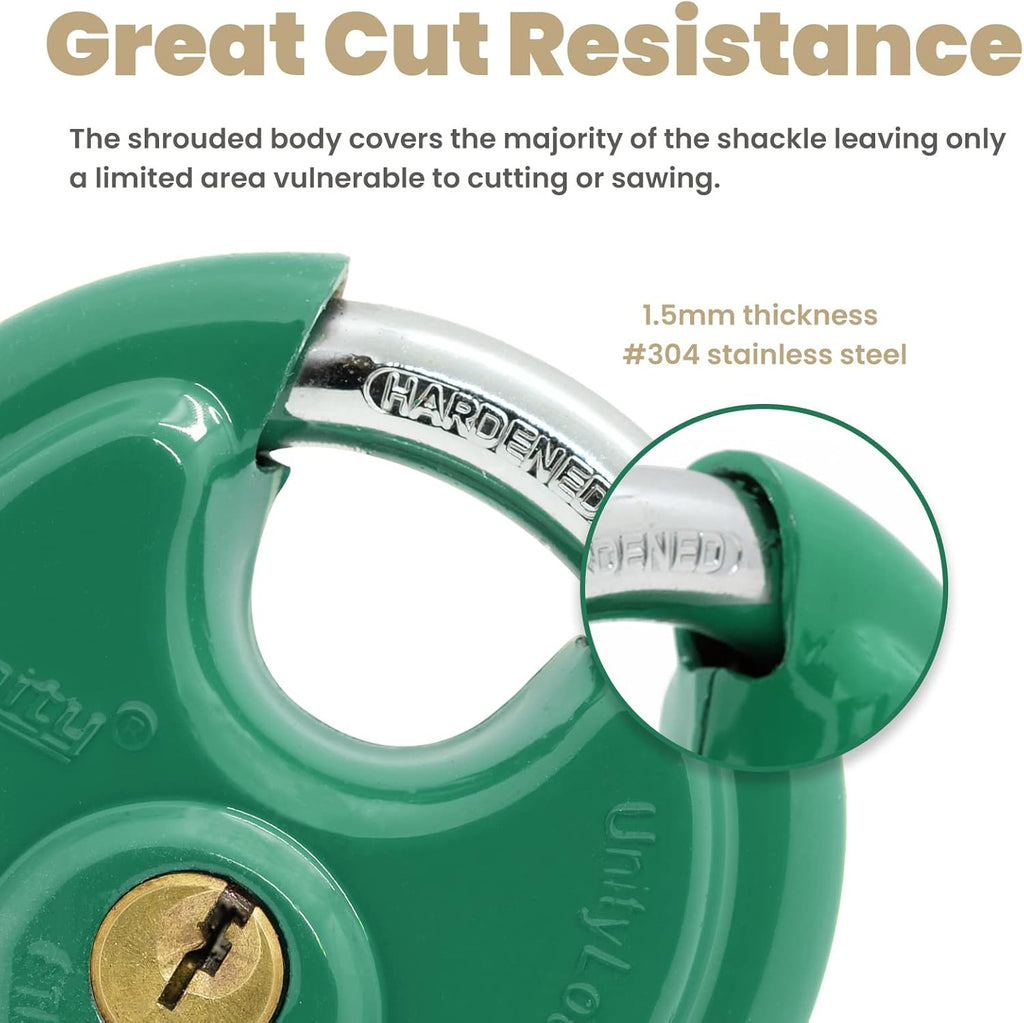 Green Disc Padlock 2-3/4" (70mm) (50) L8833