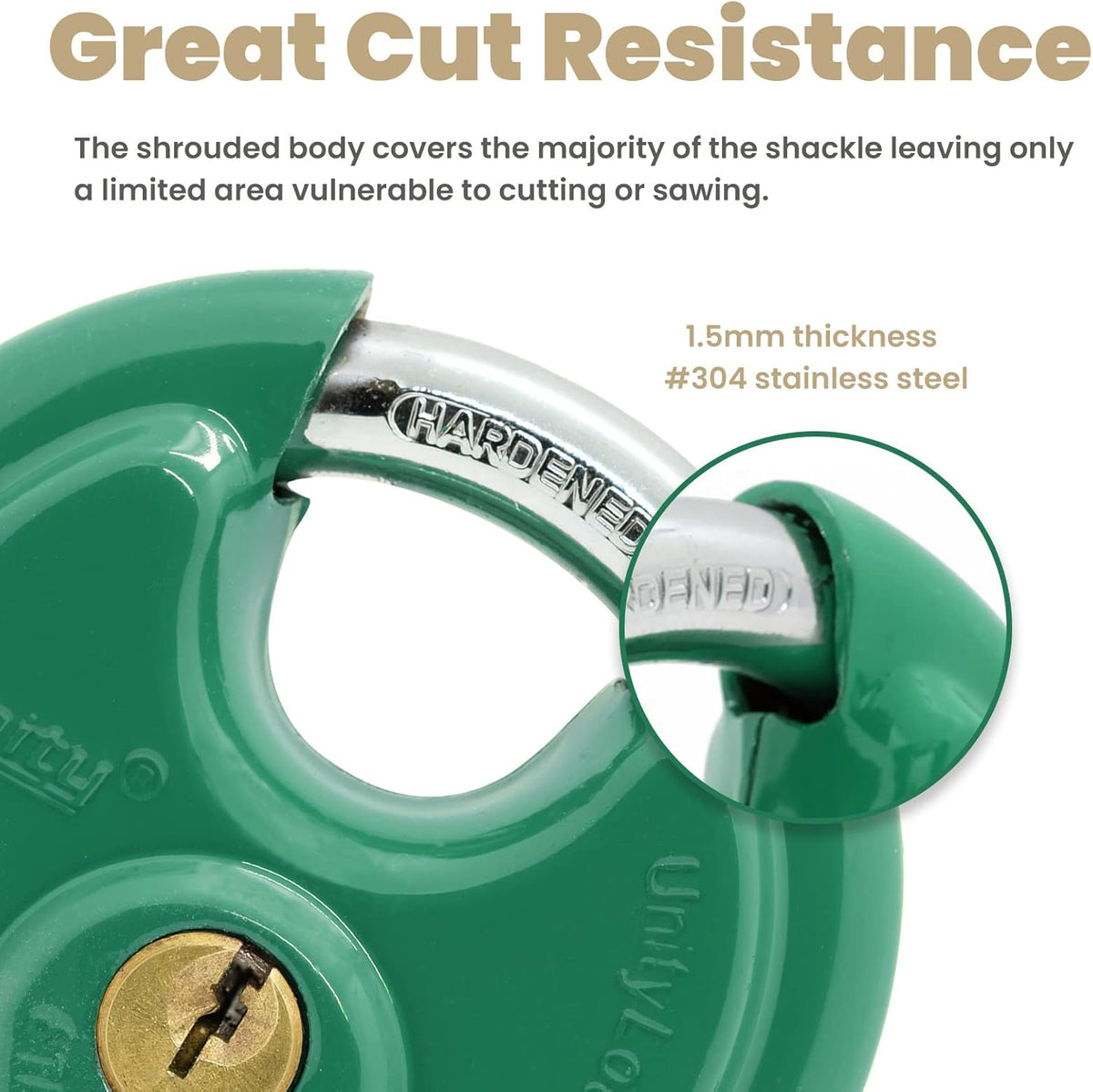 Green Disc Padlock 2-3/4" (70mm) (50) L8833