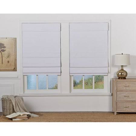 White Insulating Cordless Room Darkening Roman Shade U404293