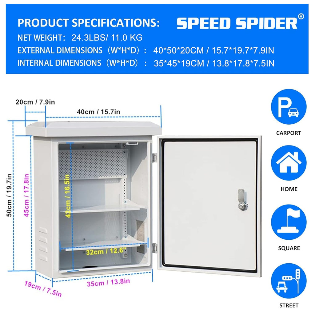 Outdoor Stainless Steel Weatherproof Electrical Box with Mounting Plate W1653