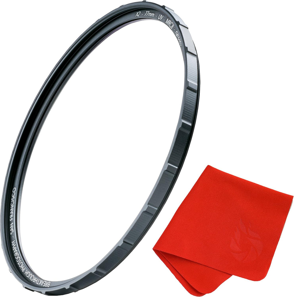 52mm X2 UV Filter for Camera Lenses with Lens Cloth, Pack of 2 X58613