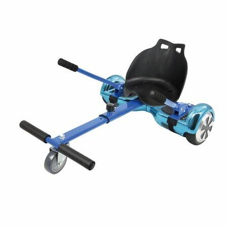 Blue Chrome Hoverboard and Wireless Speaker and Blue Hovercart L481