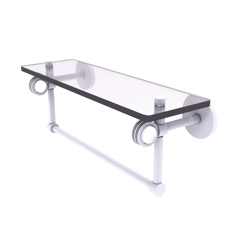 22 in. Glass Shelf with Towel Bar Antique Pewter A89862