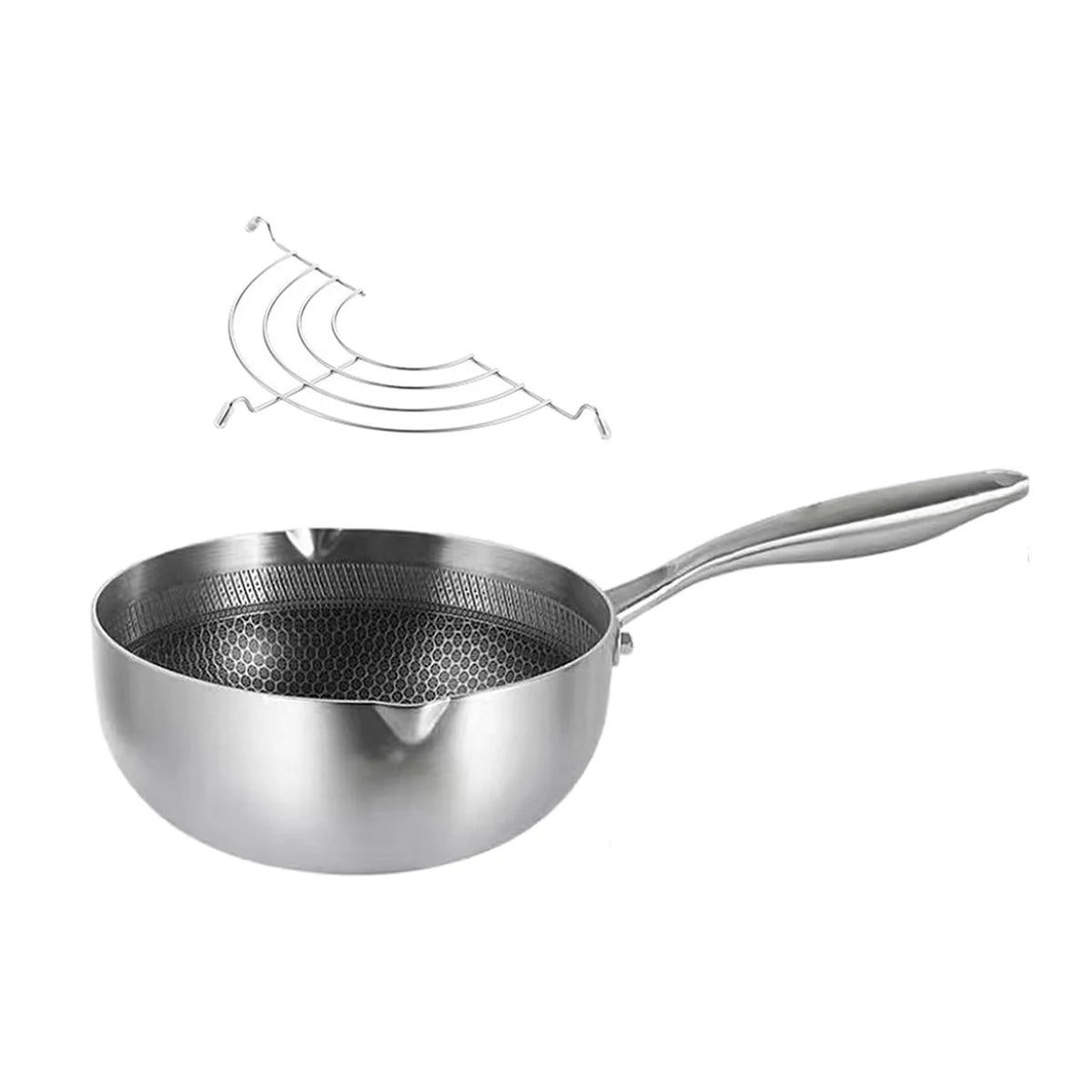 Japanese Tempura Fryer Pan Deep Fryer Pot with Oil Draining Rack Nonstick V872630