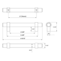 Satin Nickel Bar Cabinet Handle Pull 25 Pack B493