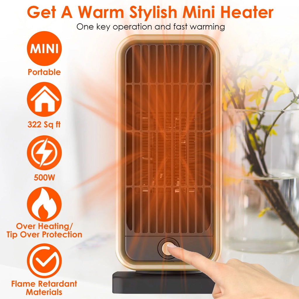 Portable 500W PTC Ceramic Space Heater G898