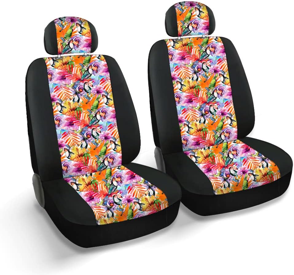Colorful Toco Toucan Tropical Bird Seat Covers Pack of 2 W9146