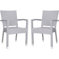 Stacking Arm Chair Grey Set of 2 K529652