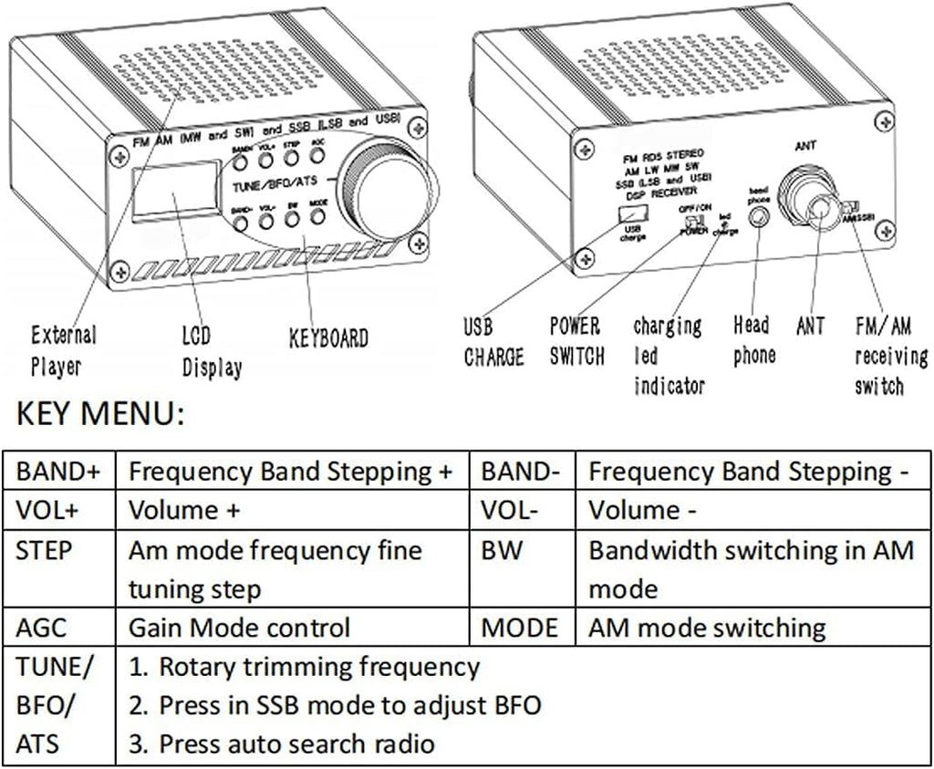 Full Band Portable Radio Receiver with Speaker and Aluminum Alloy Case, Pack of 2 O8680