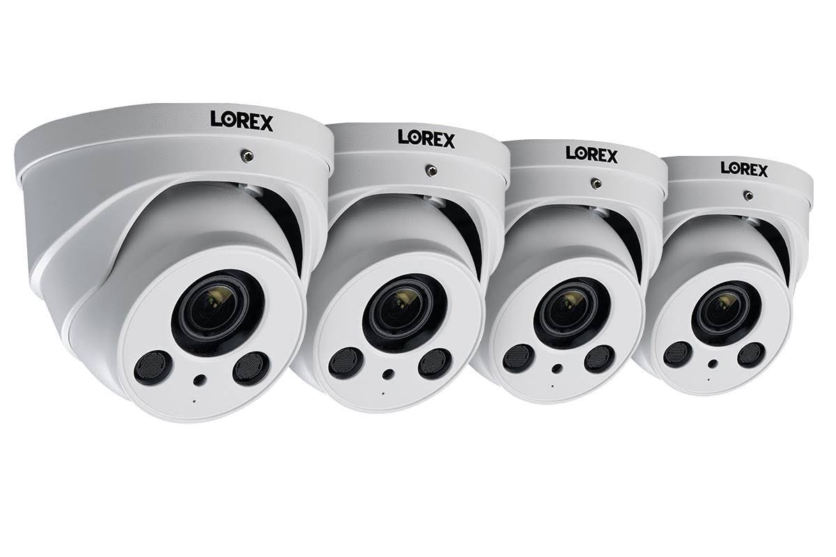 4K Motorized Zoom Lens IP Audio Dome Security Camera White 4-Pack F362
