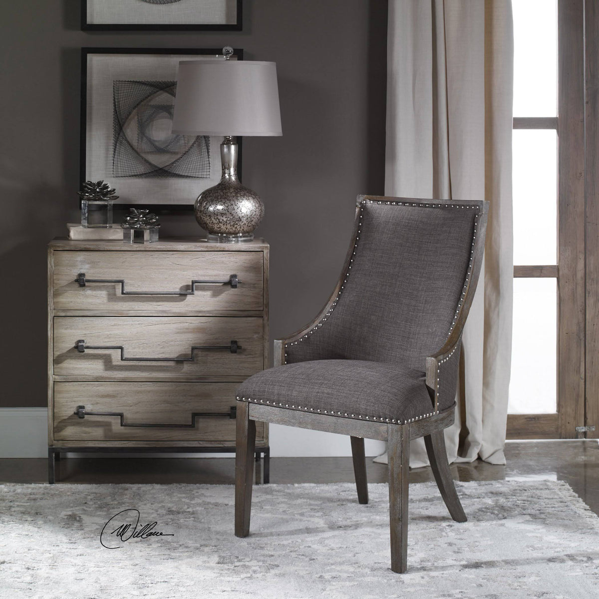 Charcoal Gray Accent Chair O358694