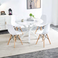 5 Pieces White MDF Dining Table Set G416