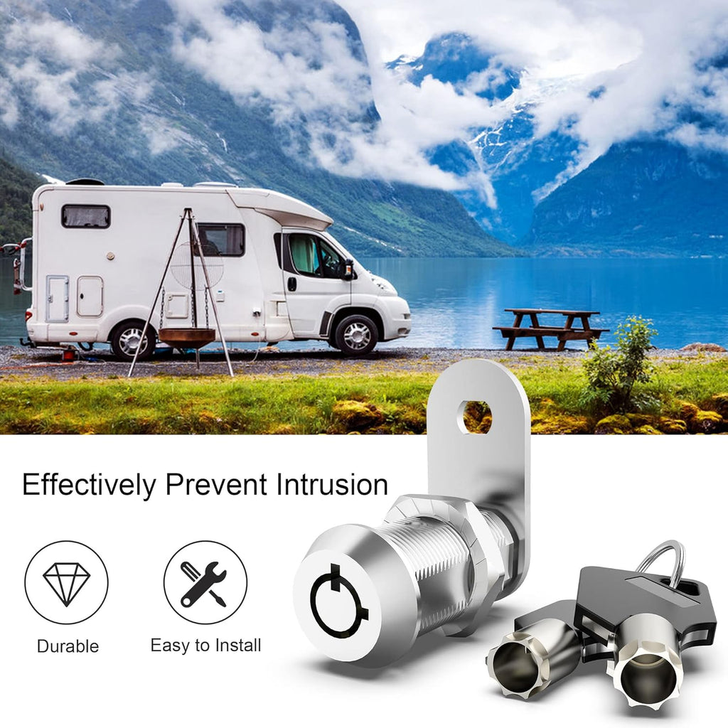 6 Pack 1-1/8 Zinc Alloy Cabinet Cam Locks with Keys X957176