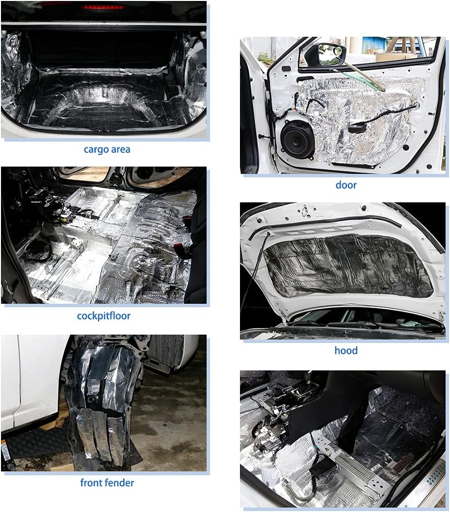 Aluminum Foil Cotton Car Heat Sound Insulation Mat 79x39 Inches Pack of 2 D667791