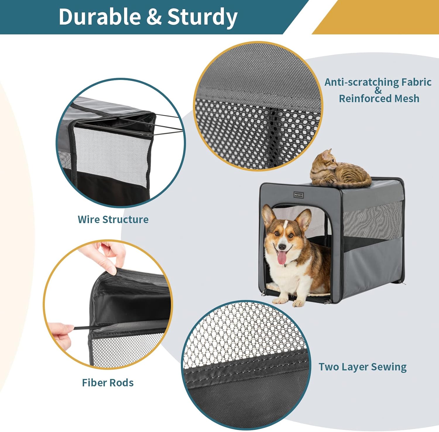 Collapsible Medium Dog Travel Crate Pack of 2 T25395