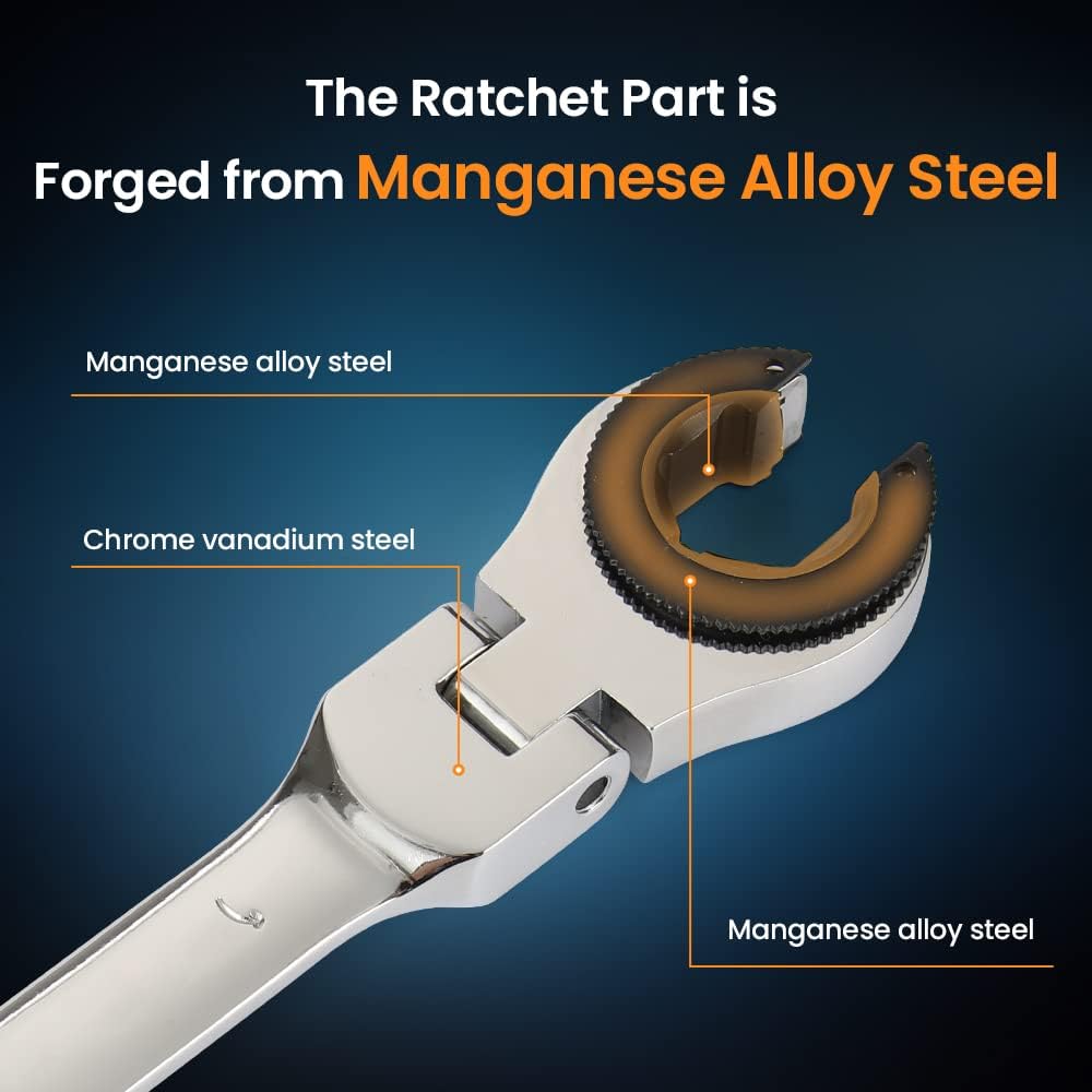 12PCS Metric Ratcheting Wrench Set R6050