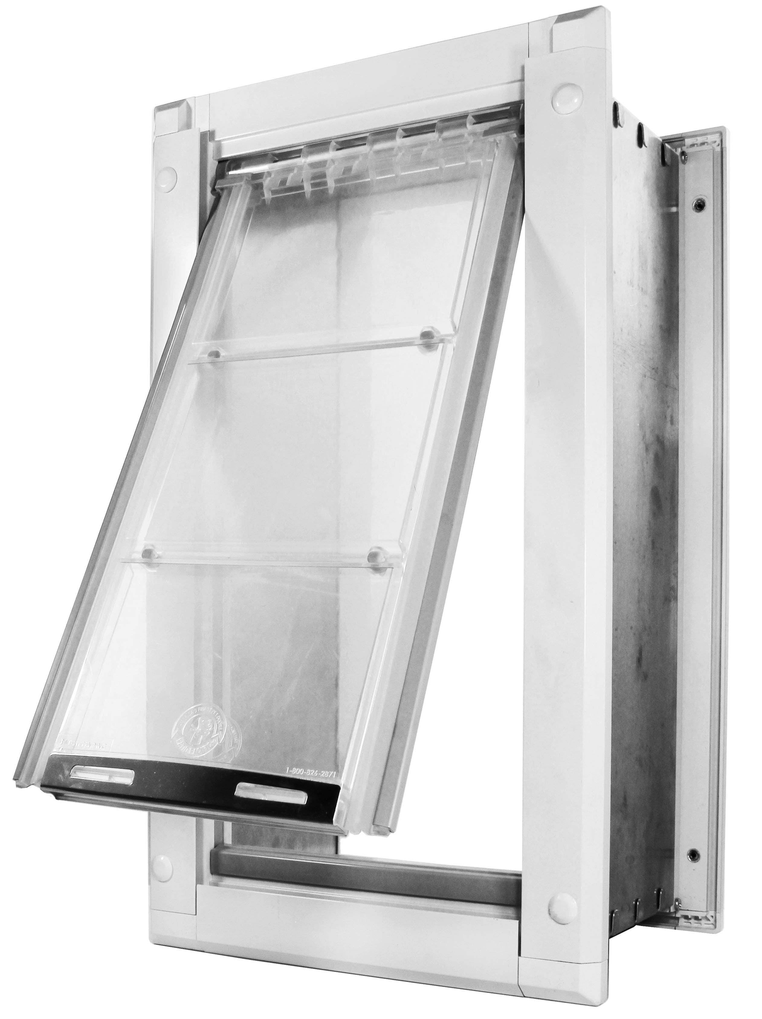 White Wall Mount Pet Door Medium Single Flap C65707